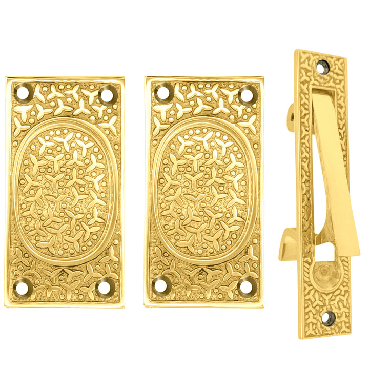 Rice Pattern Pocket Door Set (Several Finishes Available)