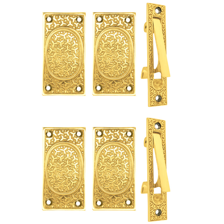 Rice Pattern Pocket Door Set (Several Finishes Available)