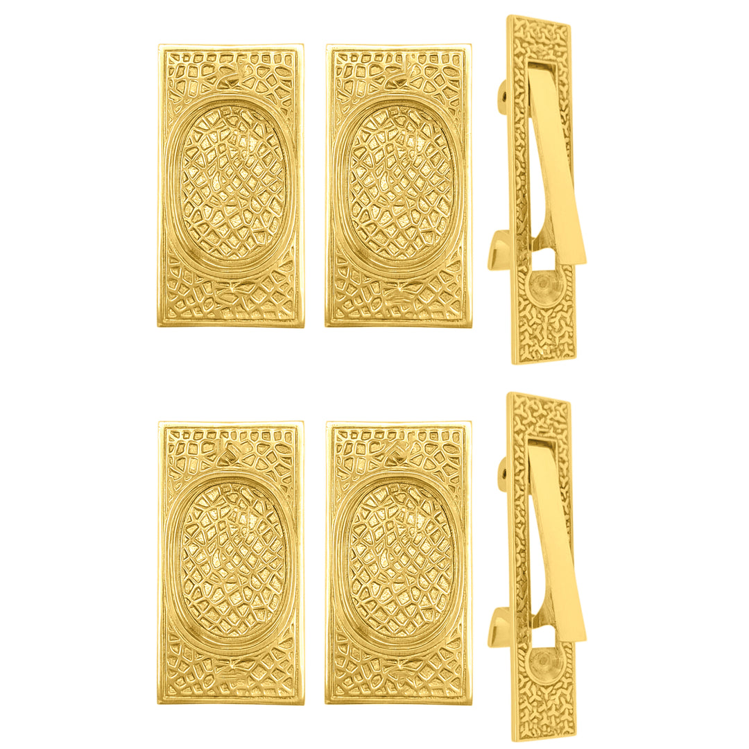 Arts & Crafts Pattern Pocket Door Set (Several Finishes Available)