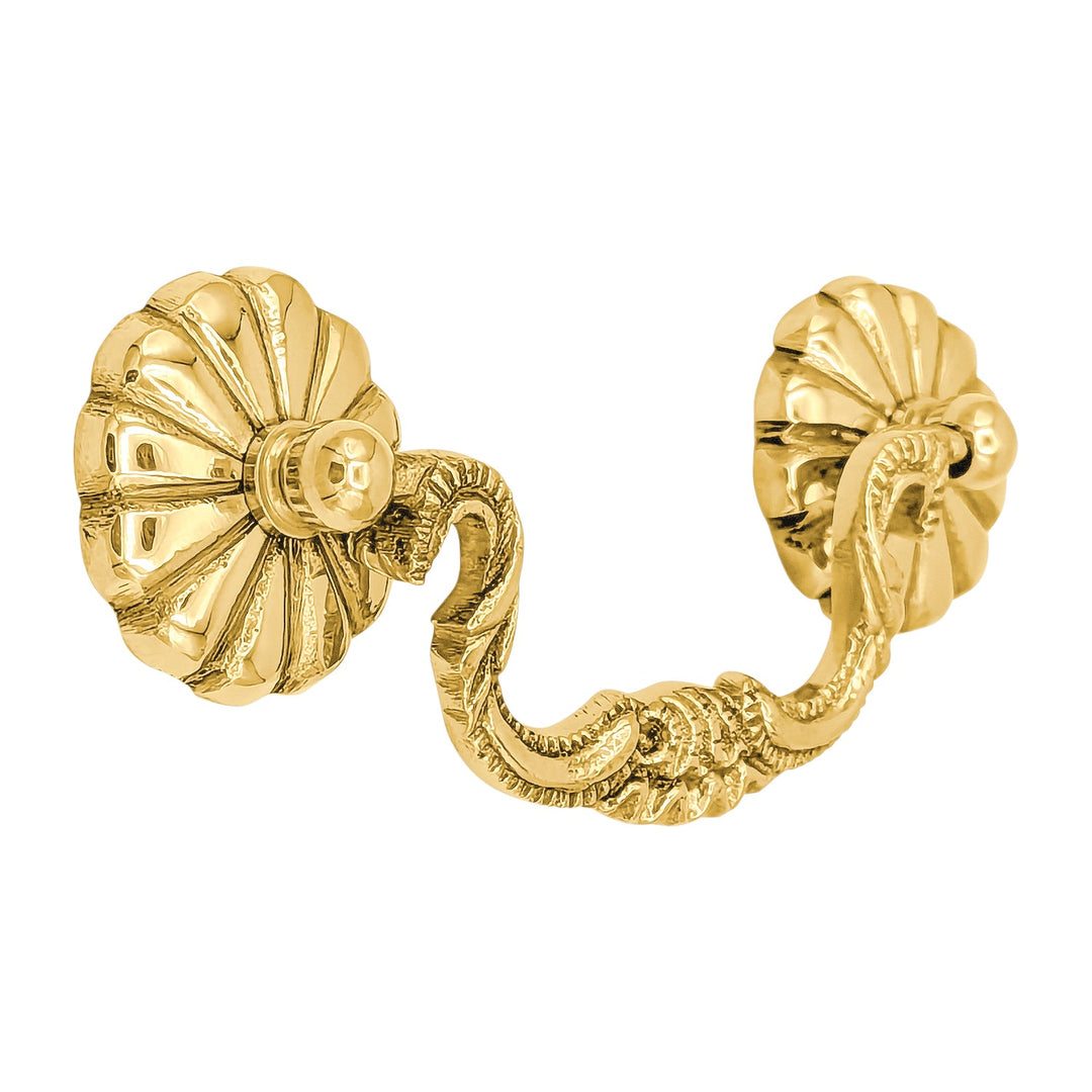 4 1/2 Inch Beaded Victorian Bail Pull with Petal Mount (Several Finishes Available)