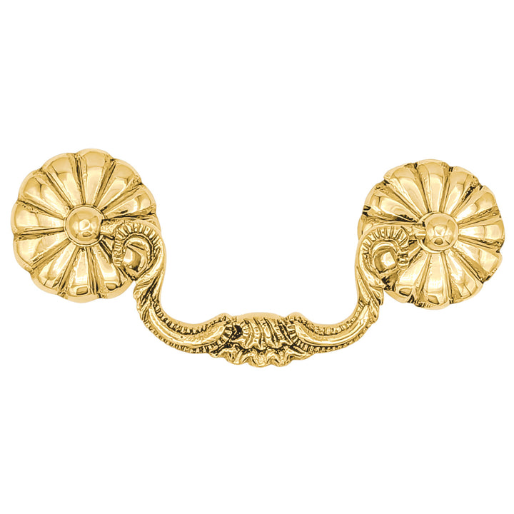 4 1/2 Inch Beaded Victorian Bail Pull with Petal Mount (Several Finishes Available)