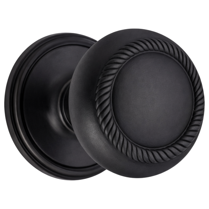 Traditional Rosette Door Set with Georgian Roped Door Knobs (Several Finishes Available)