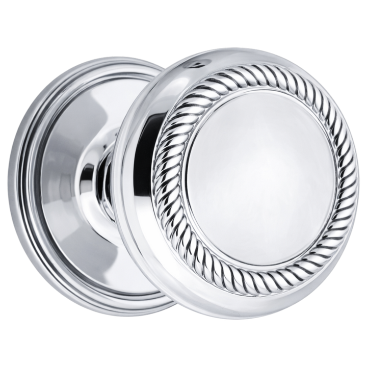 Traditional Rosette Door Set with Georgian Roped Door Knobs (Several Finishes Available)