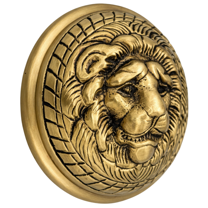 Traditional Rosette Door Set with Lion Door Knobs (Several Finishes Available)