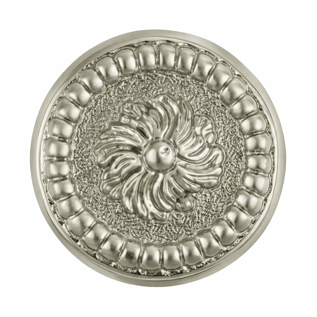 1 3/5 Inch Beaded Floral Cabinet Knob (Several Finishes Available)