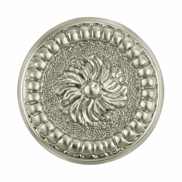 1 3/5 Inch Beaded Floral Cabinet Knob (Several Finishes Available)