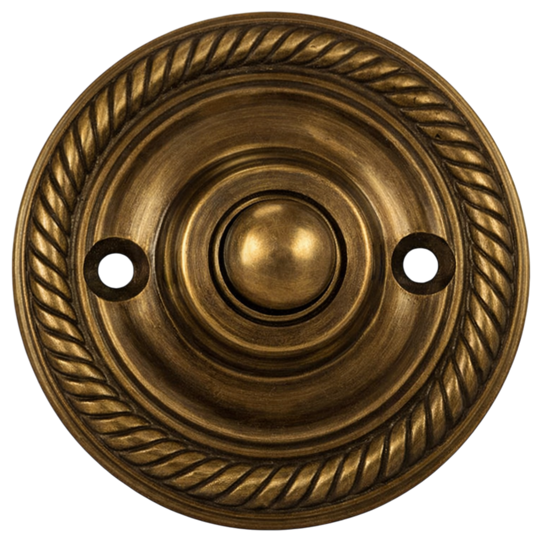 2 1/4 Inch Classic Georgian Roped Doorbell Push Button (Several Finishes Available)