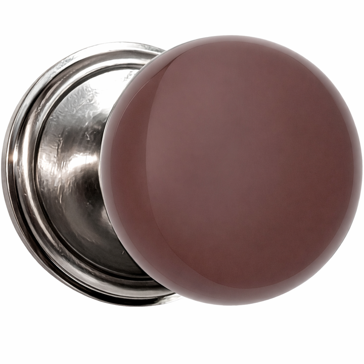 Traditional Rosette Door Set with Brown Porcelain Door Knobs (Several Finishes Available)