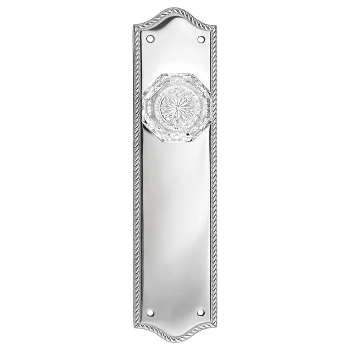 Arched Georgian Roped Backplate Door Set with Octagon Crystal Door Knobs (Several Finishes Available)