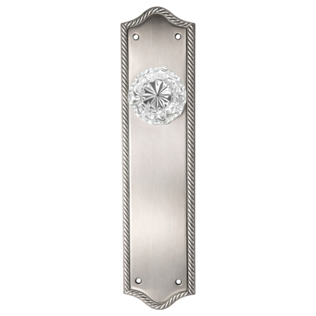 Arched Georgian Roped Backplate Door Set with Fluted Crystal Door Knobs (Several Finishes Available)