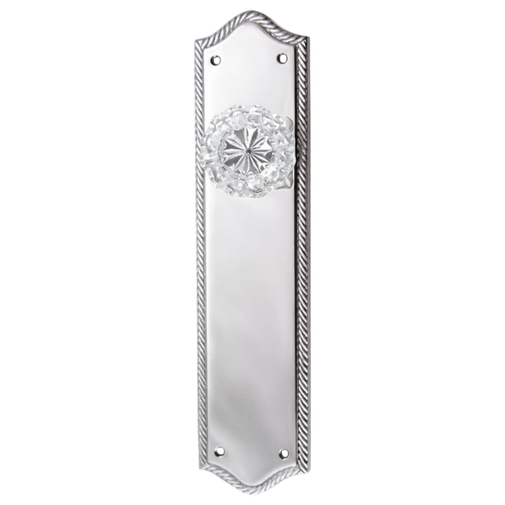 Arched Georgian Roped Backplate Door Set with Fluted Crystal Door Knobs (Several Finishes Available)