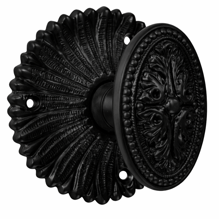 French Provincial Rosette Door Set with Avalon Oval Door Knobs (Several Finishes Available)