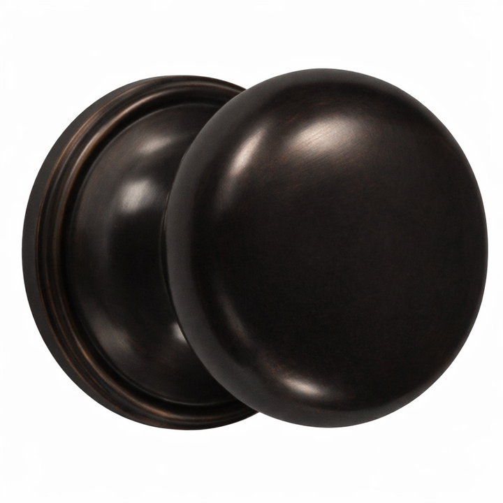 Traditional Rosette Door Set with Round Brass Door Knobs (Several Finishes Available)