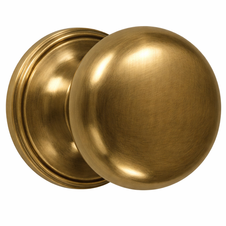 Traditional Rosette Door Set with Round Brass Door Knobs (Several Finishes Available)