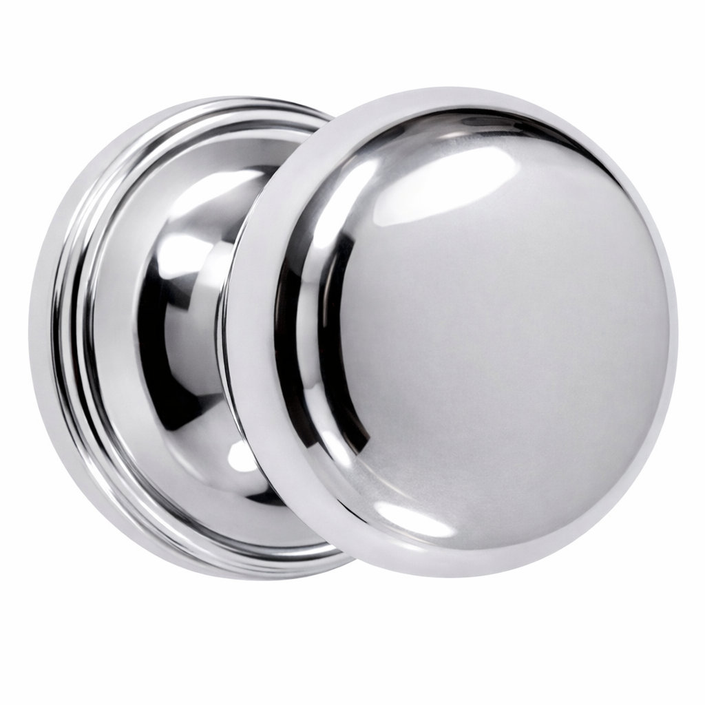 Traditional Rosette Door Set with Round Brass Door Knobs (Several Finishes Available)