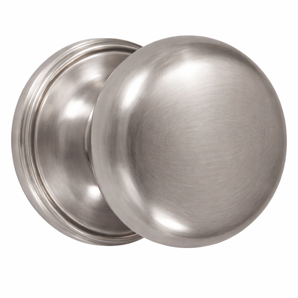 Traditional Rosette Door Set with Round Brass Door Knobs (Several Finishes Available)