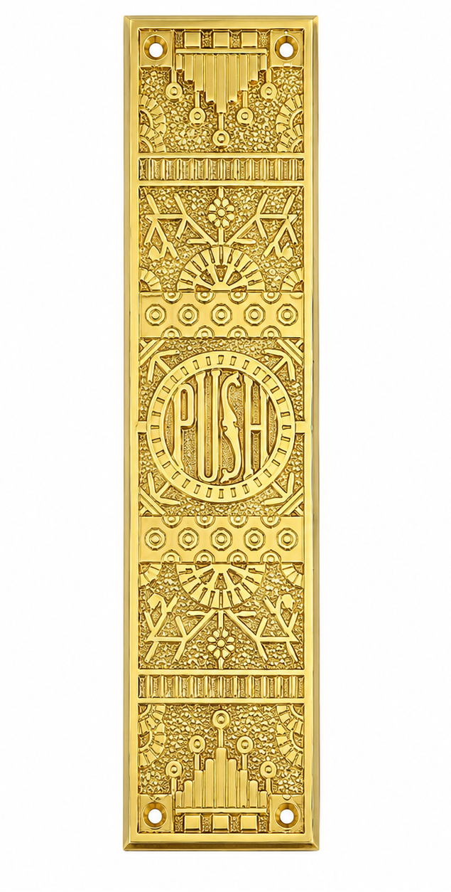11 5/8 Inch Lost Wax Cast Windsor Pattern Push Plate (Several Finishes Available)
