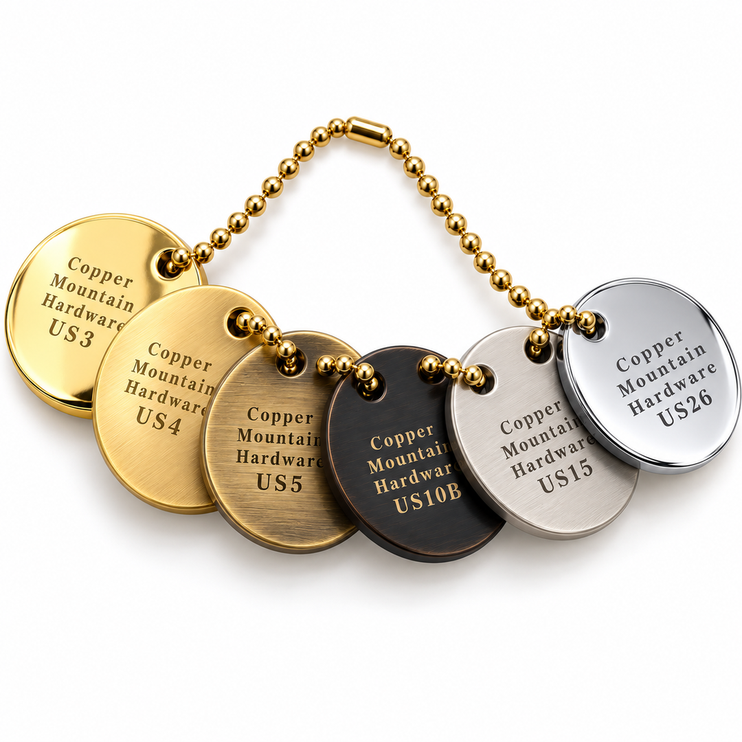 Copper Mountain Hardware Sample Finish Set – US3, US4, US5, US10B, US15 & US26