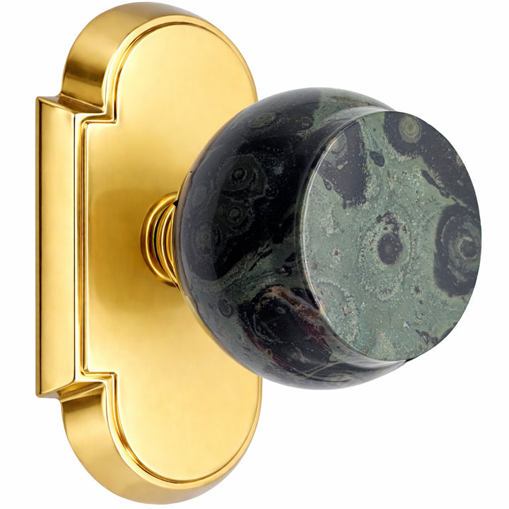 Magnifique® Arched Door Set with Crocodile Jasper Knobs (Several Finishes Available)