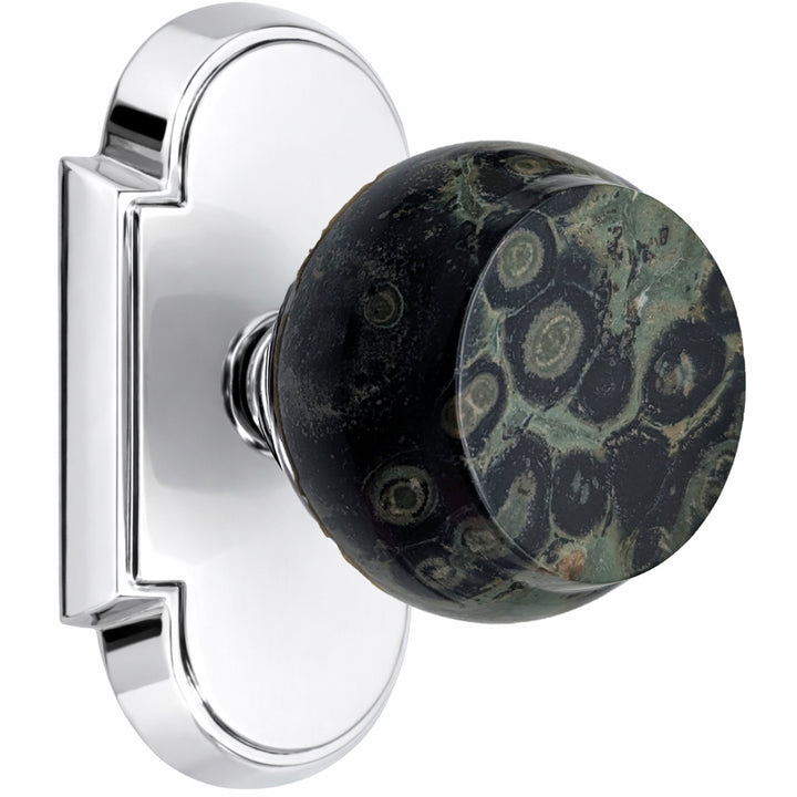 Magnifique® Arched Door Set with Crocodile Jasper Knobs (Several Finishes Available)