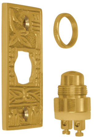 2 1/4 Inch Solid Brass Broken Leaf Door Bell (Several Finishes Available)