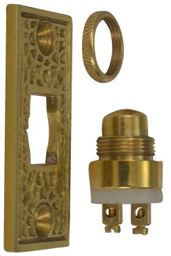 ##Antique Hardware## Craftsman Style Door Bell In Solid Brass