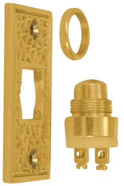 2 1/4 Inch Arts & Crafts Style Door Bell In Solid Brass (Several Finishes Available)