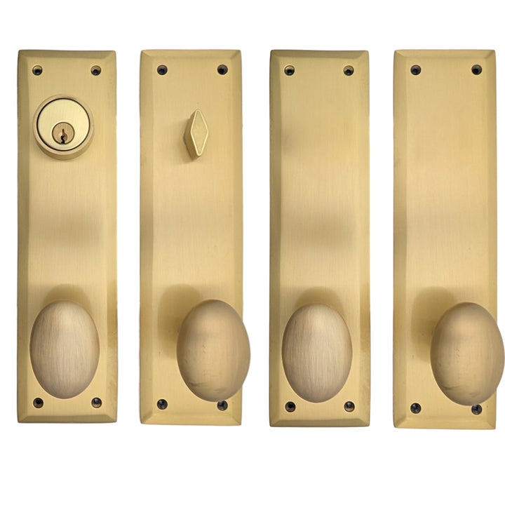 Quaker Style Double-Door Deadbolt Entryway Set (Several Knob & Finish Options)