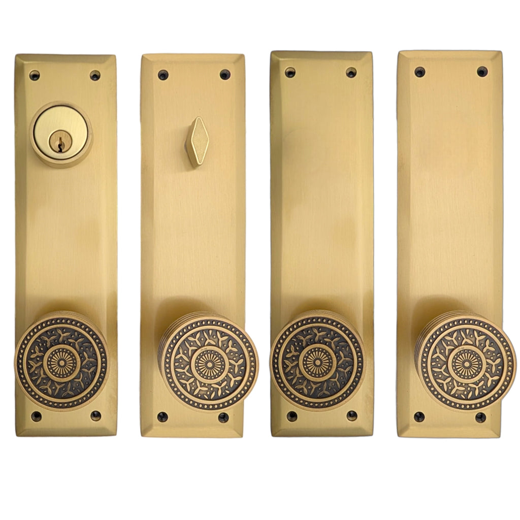 Quaker Style Double-Door Deadbolt Entryway Set (Several Knob & Finish Options)