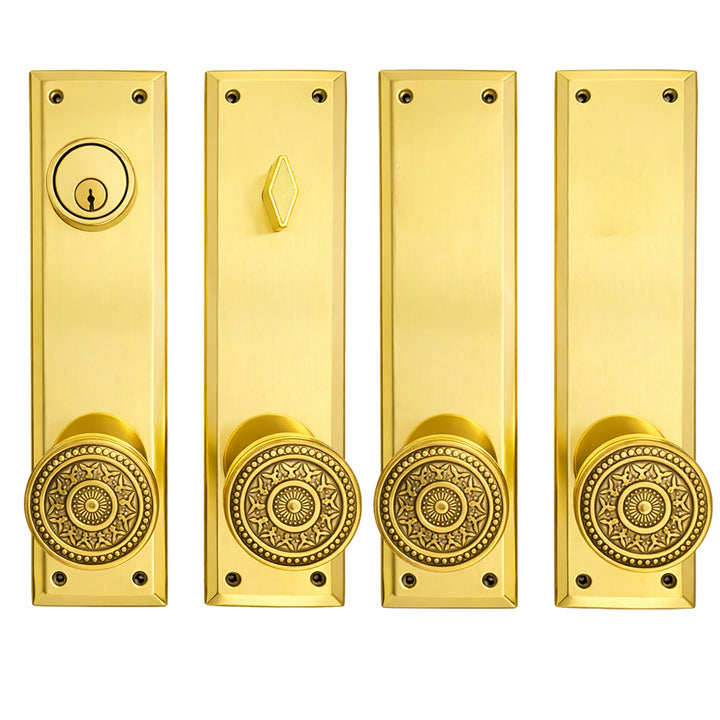 Quaker Style Double-Door Deadbolt Entryway Set (Several Knob & Finish Options)