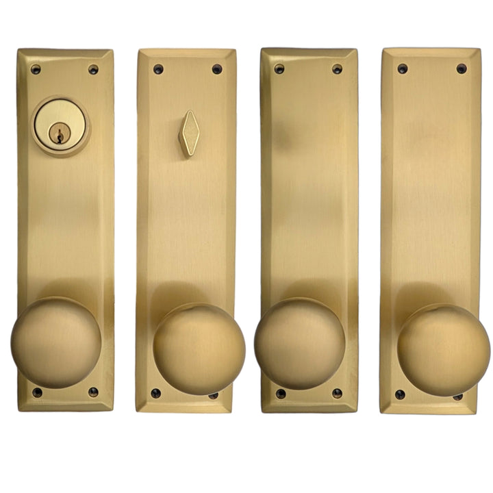 Quaker Style Double-Door Deadbolt Entryway Set (Several Knob & Finish Options)