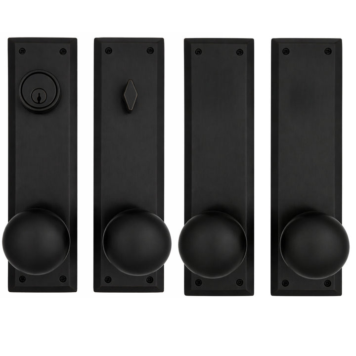 Quaker Style Double-Door Deadbolt Entryway Set (Several Knob & Finish Options)