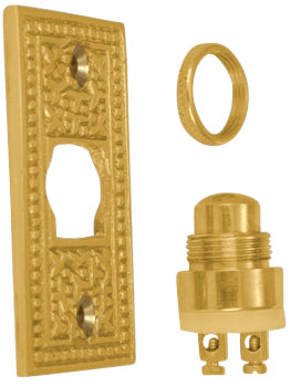 2 1/4 Inch Solid Brass Rice Pattern Door Bell (Several Finishes Available)