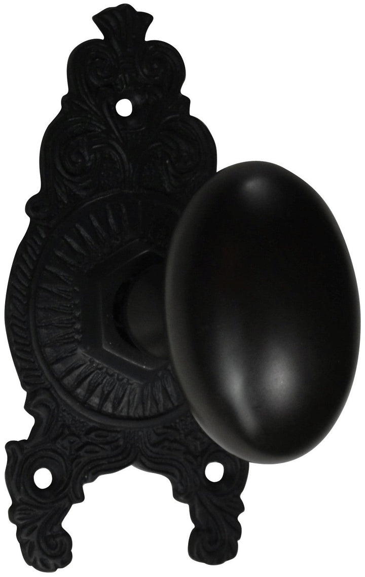 Ornate Victorian Rosette Door Set with Egg Door Knobs (Several Finishes Available)