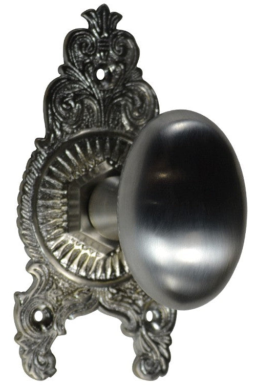 Ornate Victorian Rosette Door Set with Egg Door Knobs (Several Finishes Available)