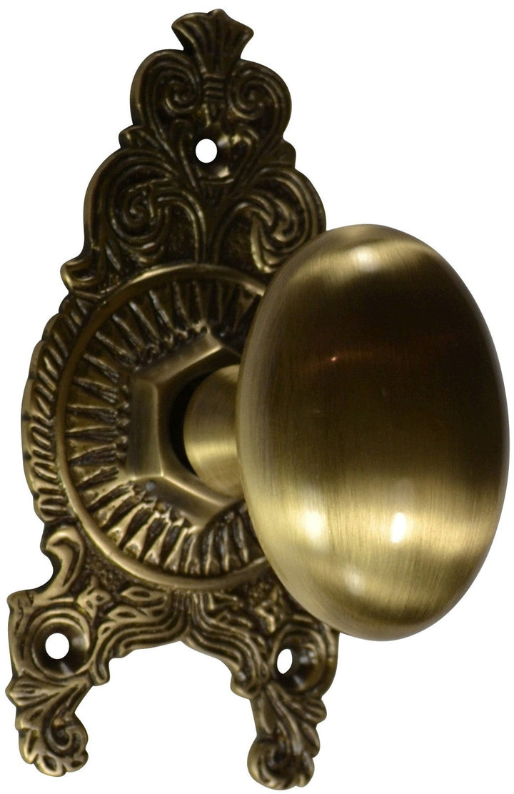 Ornate Victorian Rosette Door Set with Egg Door Knobs (Several Finishes Available)