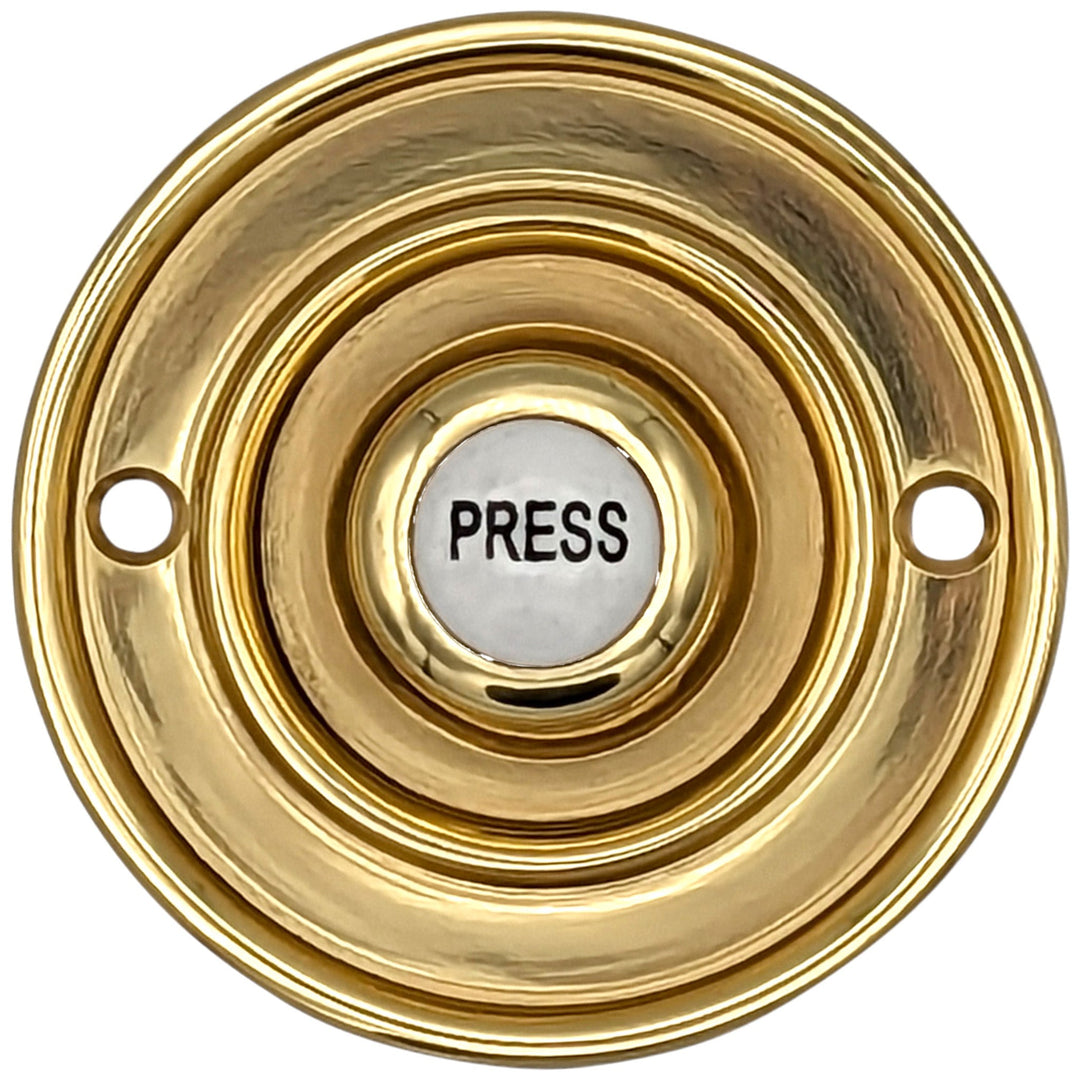 ##Antique Hardware## 2 1/3 Inch Solid Brass Porcelain "Press" Doorbell Button (Several Finishes Available)