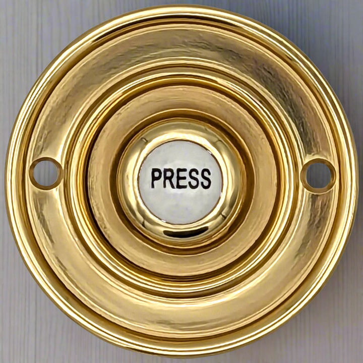 ##Antique Hardware## 2 1/3 Inch Solid Brass Porcelain "Press" Doorbell Button (Several Finishes Available)