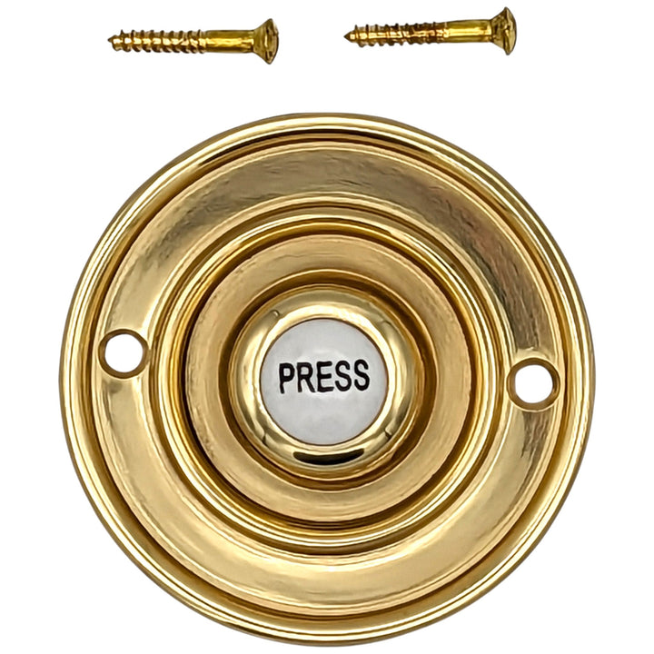 ##Antique Hardware## 2 1/3 Inch Solid Brass Porcelain "Press" Doorbell Button (Several Finishes Available)