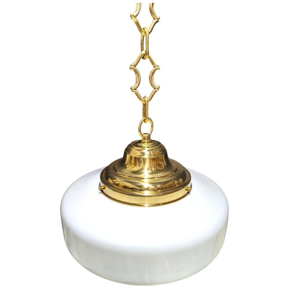 ##Antique Hardware## 28 1/2 Inch Manhattan Skyscraper Nouveau Style Chain Light (Polished Brass Finish)