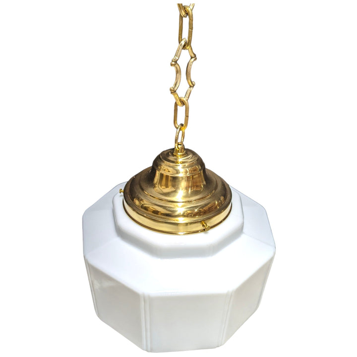 ##Antique Hardware## 34 1/2 Inch Manhattan Skyscraper Grandeur Style Chain Light (Polished Brass Finish)