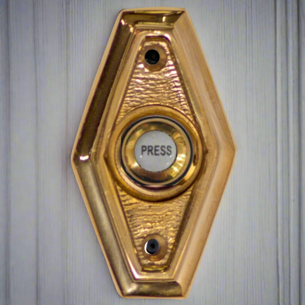 ##Antique Hardware## 2 1/2 Inch Solid Brass Art Deco Style Doorbell Button (Several Finishes Available)