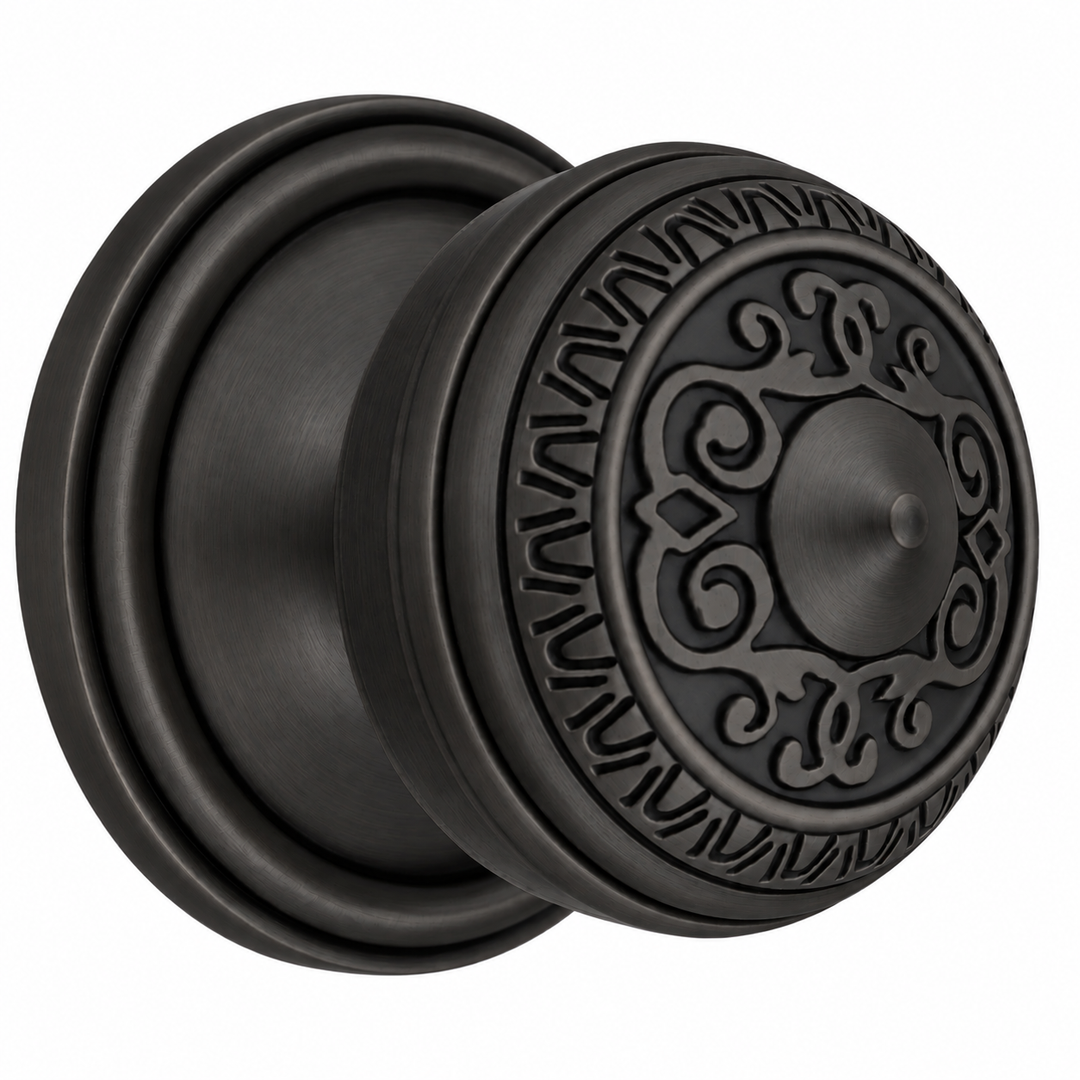 Traditional Rosette Door Set with Egg & Dart Door Knobs (Several Finishes Available)