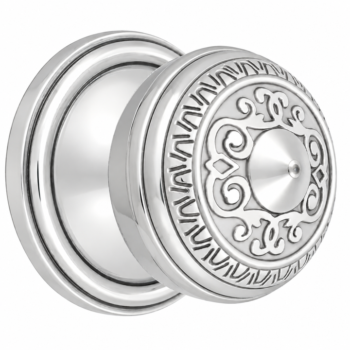 Traditional Rosette Door Set with Egg & Dart Door Knobs (Several Finishes Available)