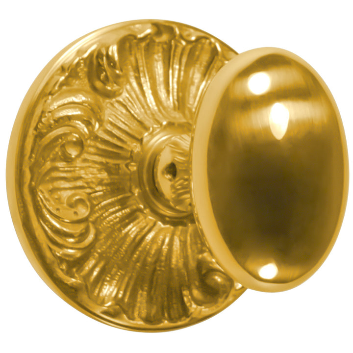Romanesque Rosette Door Set with Egg Door Knobs (Several Finishes Available)