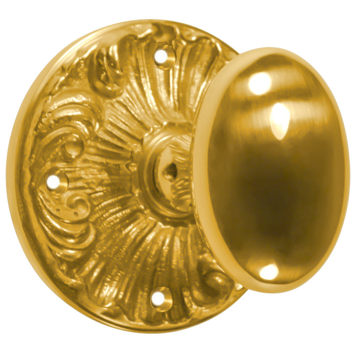 Romanesque Rosette Door Set with Egg Door Knobs (Several Finishes Available)