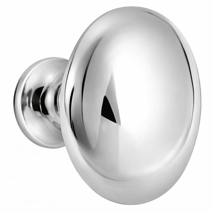 1 1/4 Inch Solid Brass Traditional Egg Shaped Cabinet & Furniture Knob