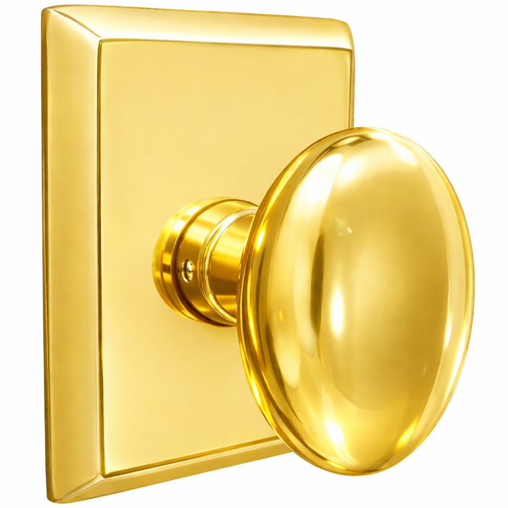 Magnifique® Rectangular Door Set with Brass Egg Knobs (Several Finishes Available)
