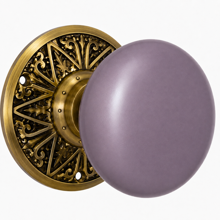 Lancaster Door Set With Grey Porcelain Knob (Several Finishes Available)