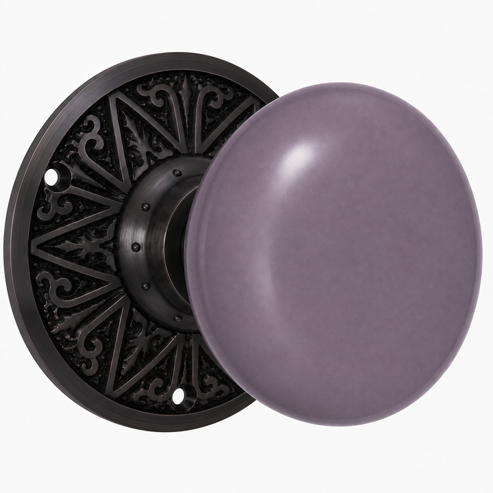 Lancaster Door Set With Grey Porcelain Knob (Several Finishes Available)